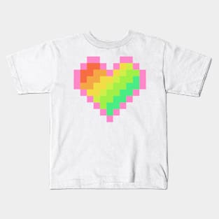 Pixel flat heart Kids T-Shirt